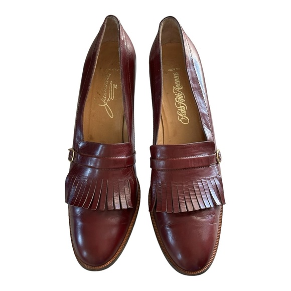 Julianelli Vintage Leather Blocked Heels Librarian Loafers Dress Shoes Size 9AA - Picture 4 of 11